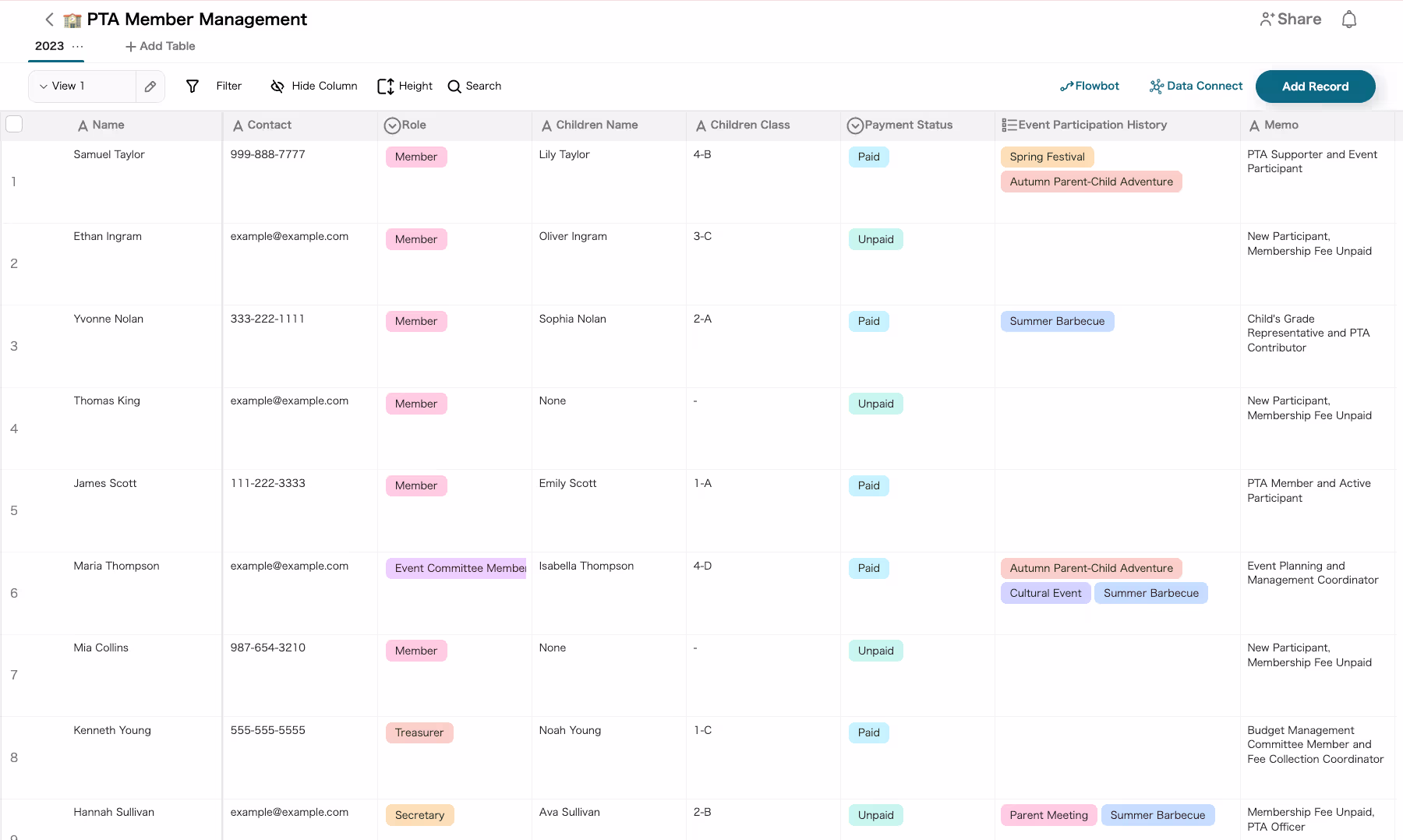 PTA Member Management
